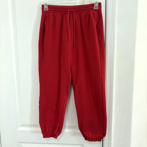 Old Navy Extra High Waisted So Comfy Jogger Sweatpants Red Size Medium Petite - Picture 4 of 7
